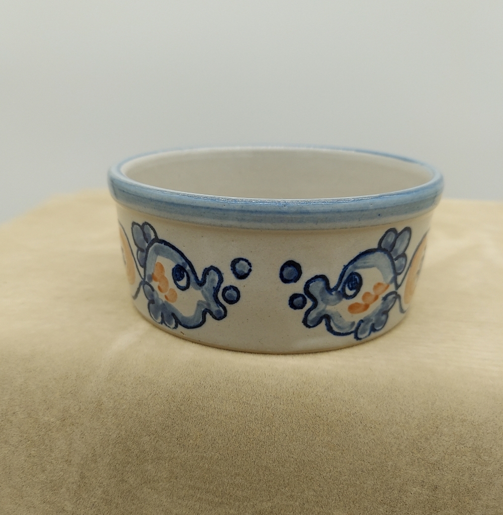 Goldfish Fish Pattern Cat Water Bowl Louisville Stoneware